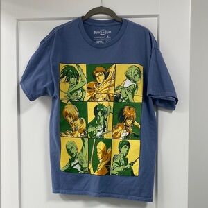 Attack Of Titan Season 2 Blue Graphic T-Shirt with Anime Characters